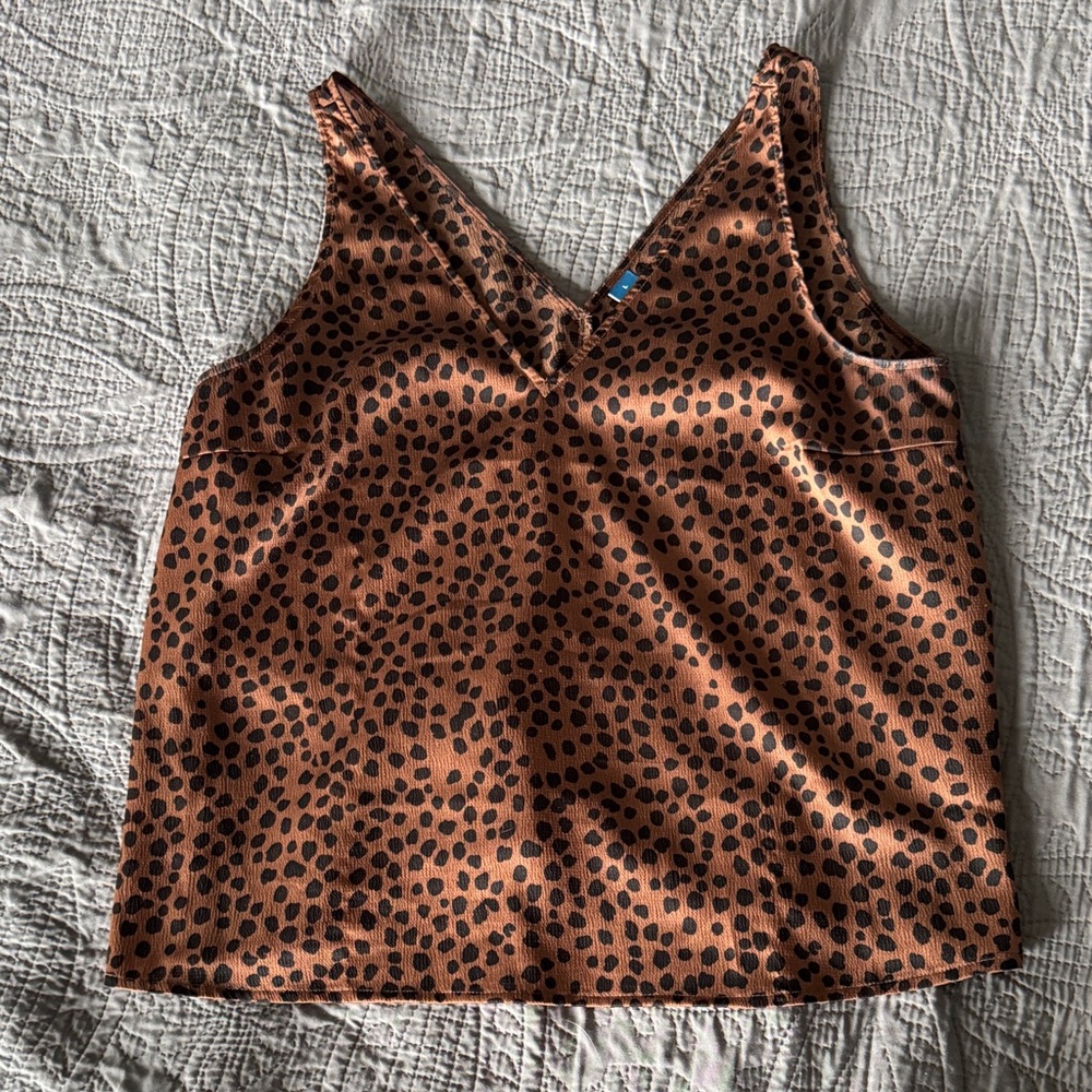 Old Navy Brown Leopard Print V-Neck Cami